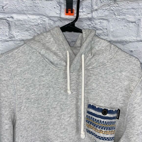 Hollister pullover hoodie w/drawstring & front pockets grey sz small men - Picture 5 of 7